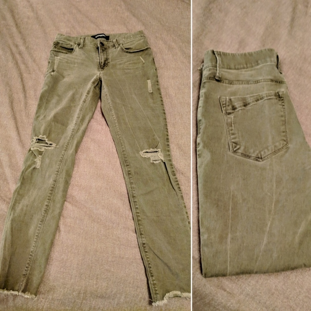 Express army green ankle pant